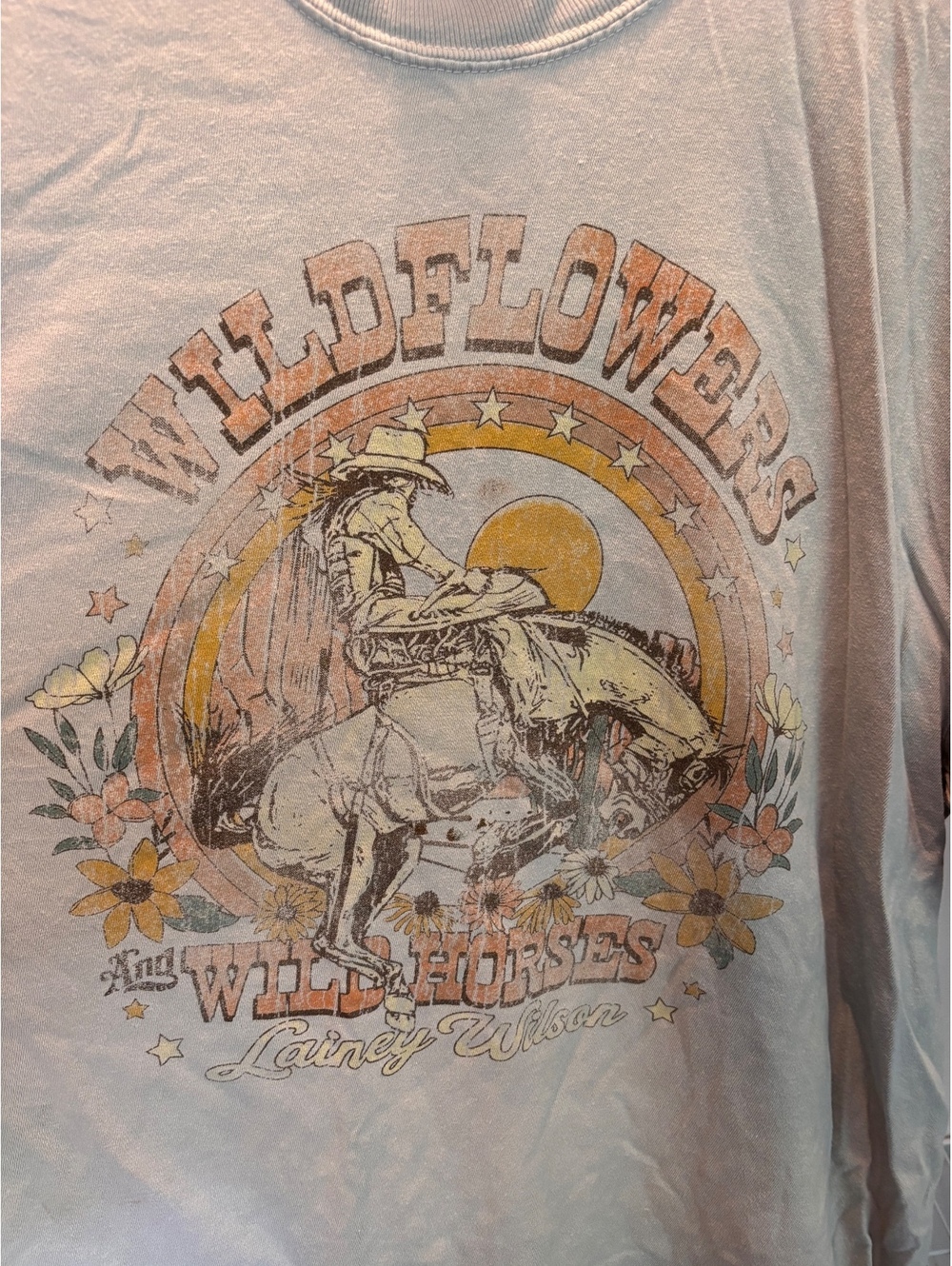 Comfort Colors Bell Bottom Country Wildflowers Graphic TShit